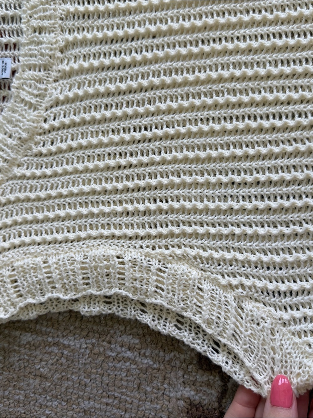 Miou Muse Penny Crochet Sleeveless Tank Top in Natural Small - Picture 4 of 6
